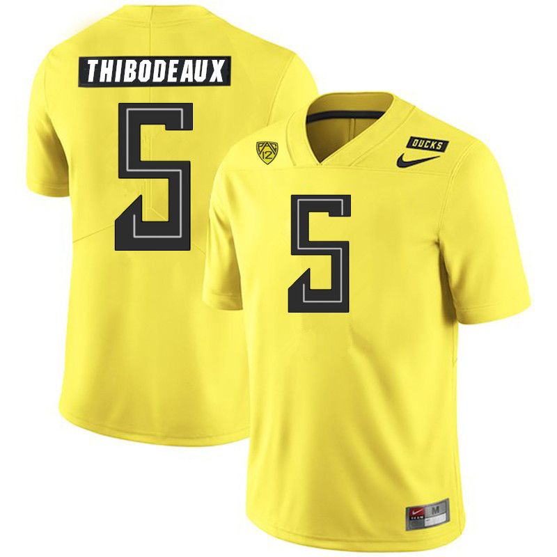 2019 Men #5 Kayvon Thibodeaux Oregon Ducks College Football Jerseys Sale-Yellow